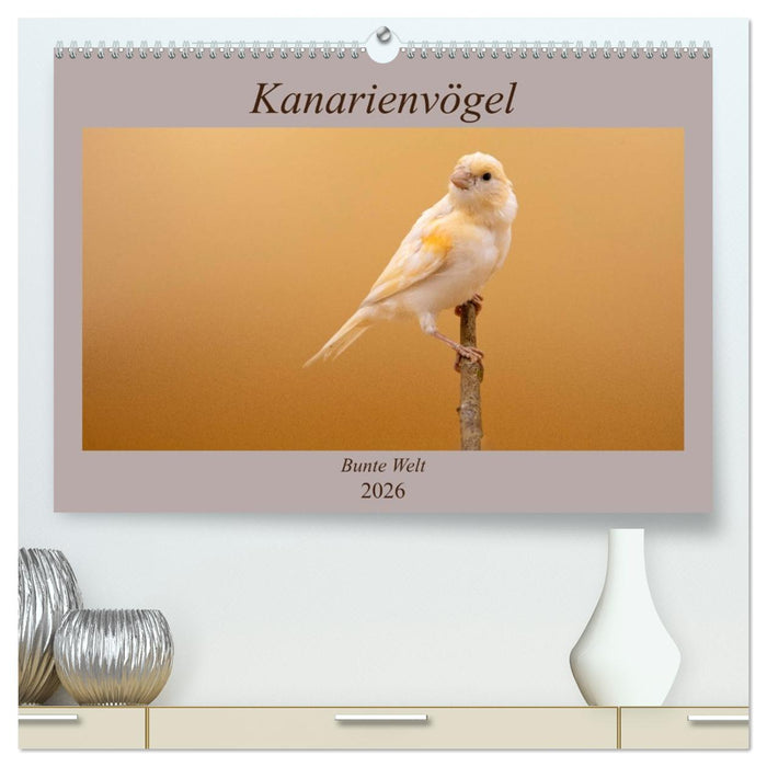 Kanarienvögel - Bunte Welt (CALVENDO Premium Wandkalender 2026)