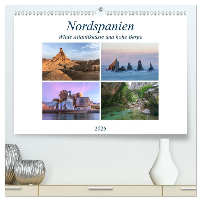 Nordspanien, wilde Atlantikküste und hohe Berge (CALVENDO Premium Wandkalender 2026)