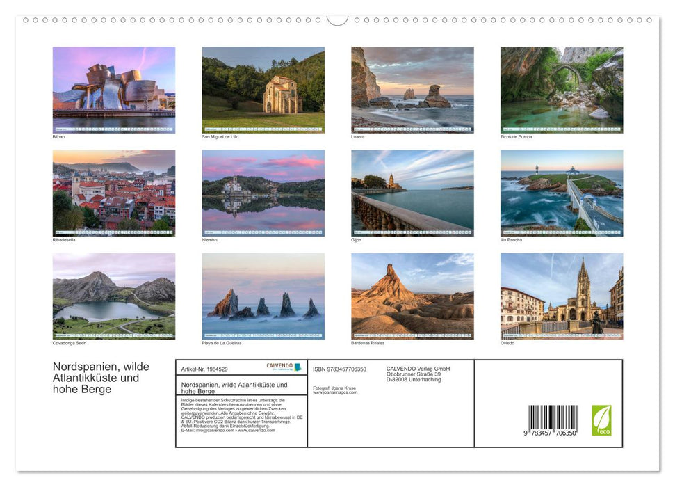 Nordspanien, wilde Atlantikküste und hohe Berge (CALVENDO Premium Wandkalender 2026)