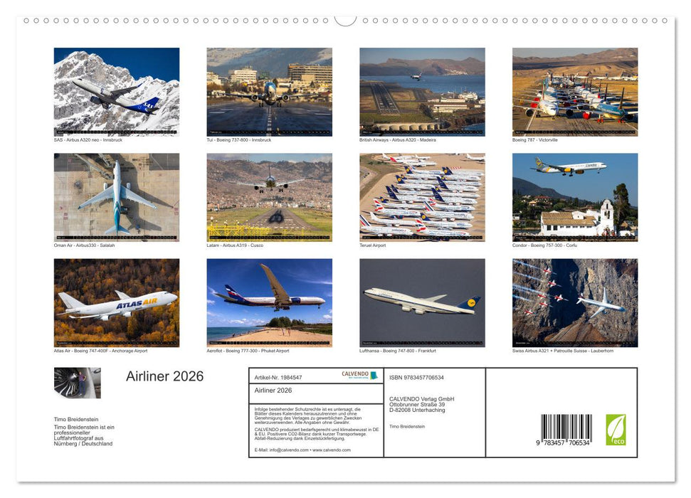 Airliner 2026 (CALVENDO Premium Wandkalender 2026)