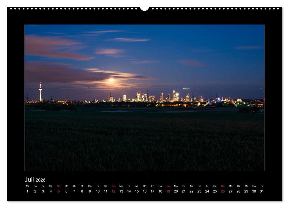 Frankfurt bei Nacht 2026 (CALVENDO Premium Wandkalender 2026)