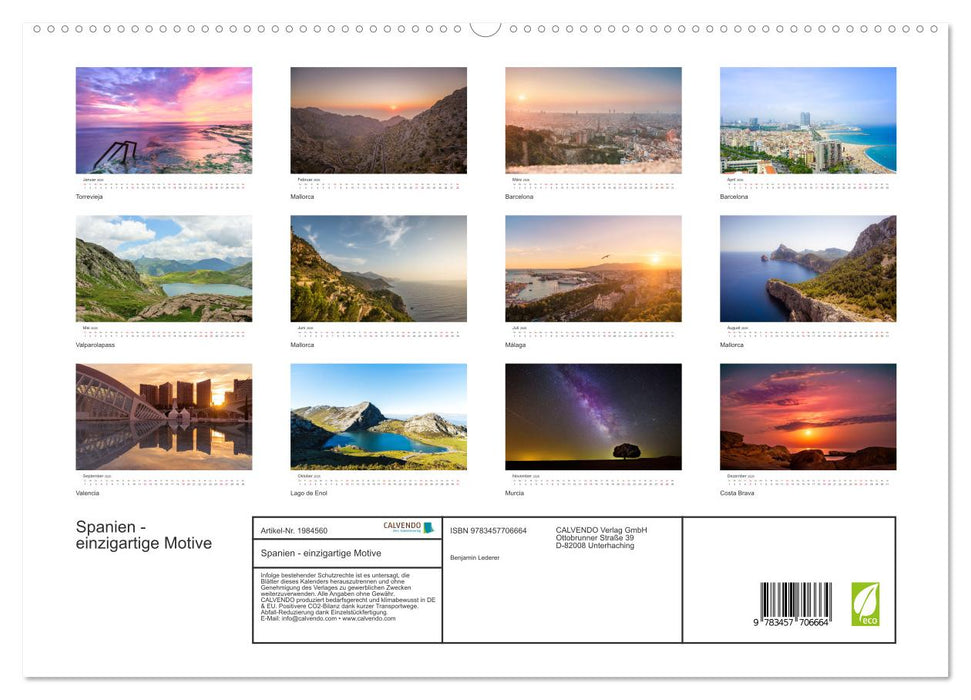 Spanien - einzigartige Motive (CALVENDO Premium Wandkalender 2026)