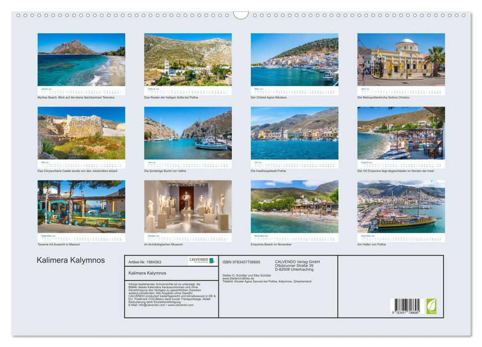 Kalimera Kalymnos (CALVENDO Wandkalender 2026)