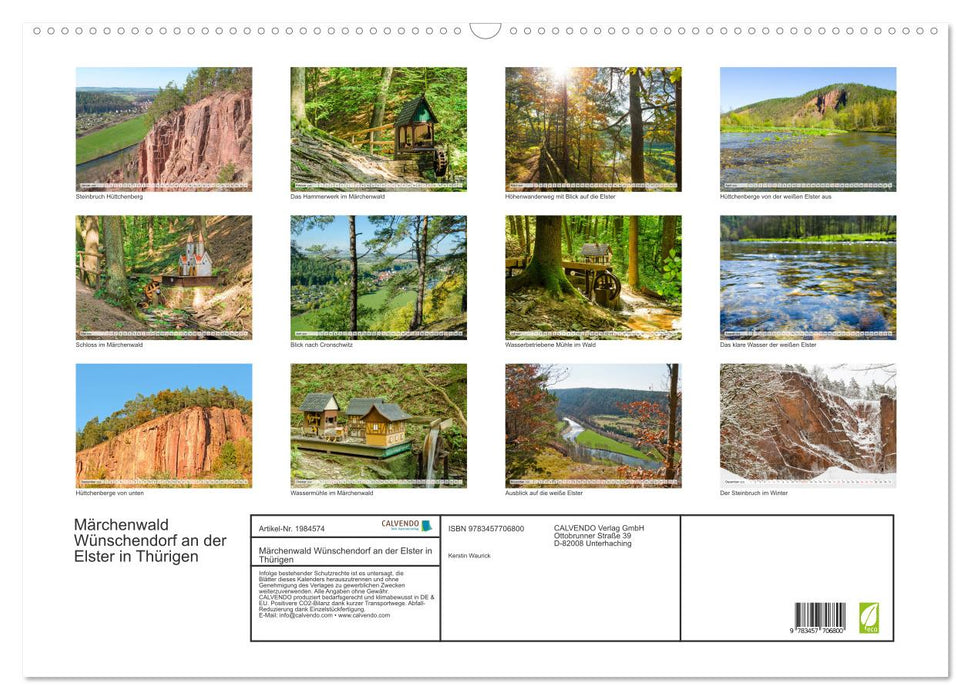Märchenwald Wünschendorf an der Elster in Thürigen (CALVENDO Wandkalender 2026)