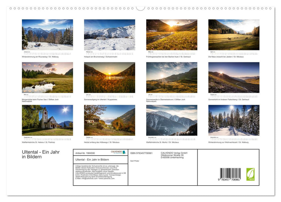 Ultental - Ein Jahr in Bildern (CALVENDO Premium Wandkalender 2026)