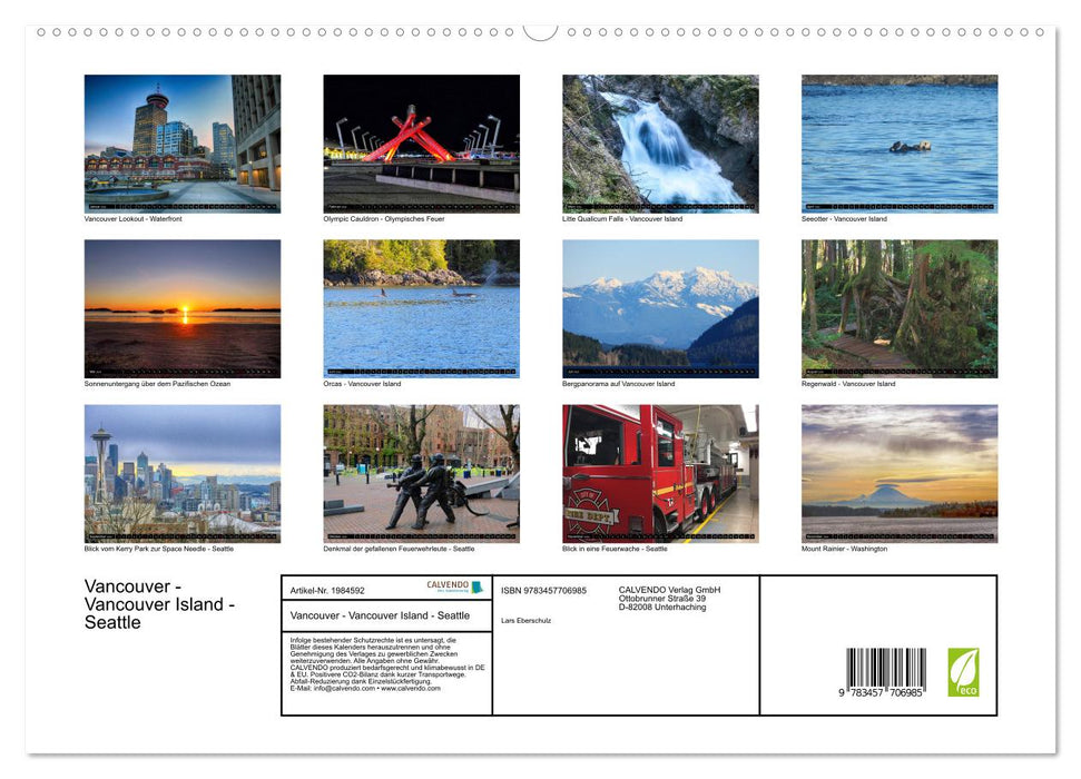 Vancouver - Vancouver Island - Seattle (CALVENDO Premium Wandkalender 2026)