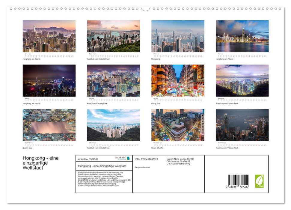 Hongkong - eine einzigartige Weltstadt (CALVENDO Premium Wandkalender 2026)