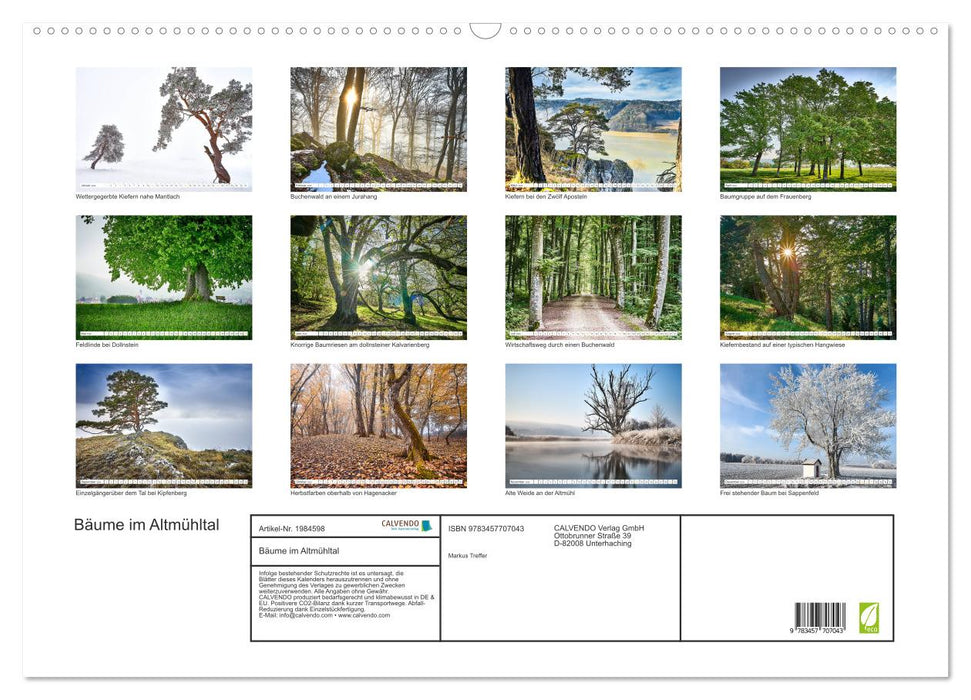 Bäume im Altmühltal (CALVENDO Wandkalender 2026)
