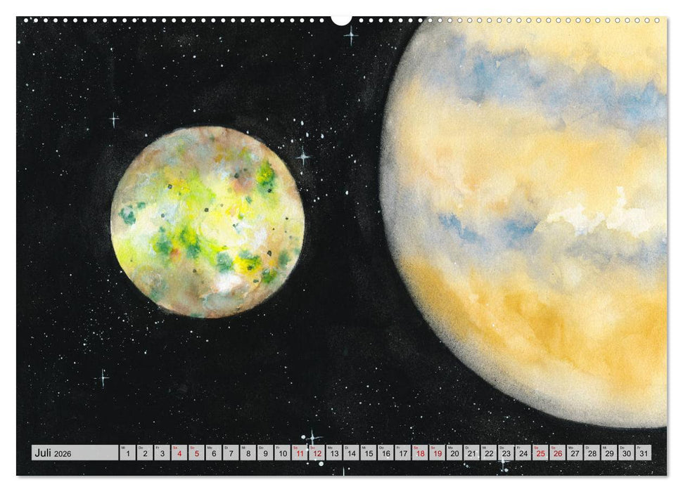 Gemaltes Weltall (CALVENDO Premium Wandkalender 2026)