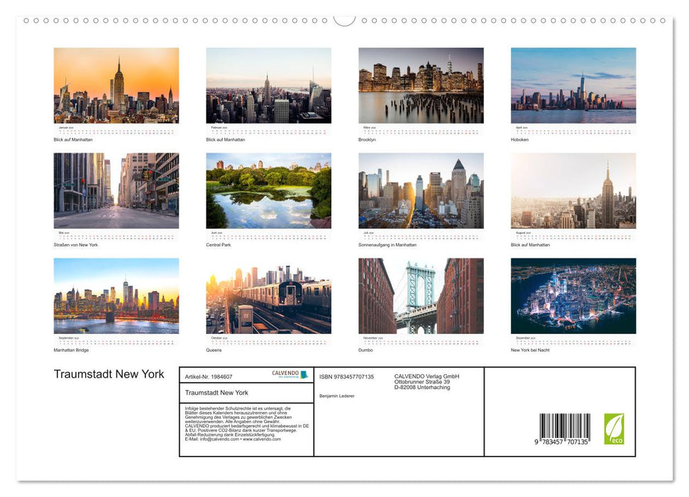 Traumstadt New York (CALVENDO Premium Wandkalender 2026)
