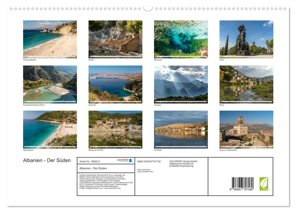 Albanien - Der Süden (CALVENDO Premium Wandkalender 2026)
