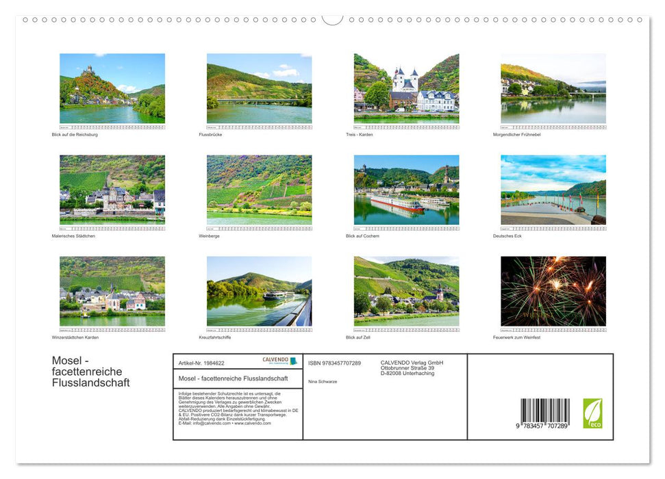 Mosel - facettenreiche Flusslandschaft (CALVENDO Premium Wandkalender 2026)