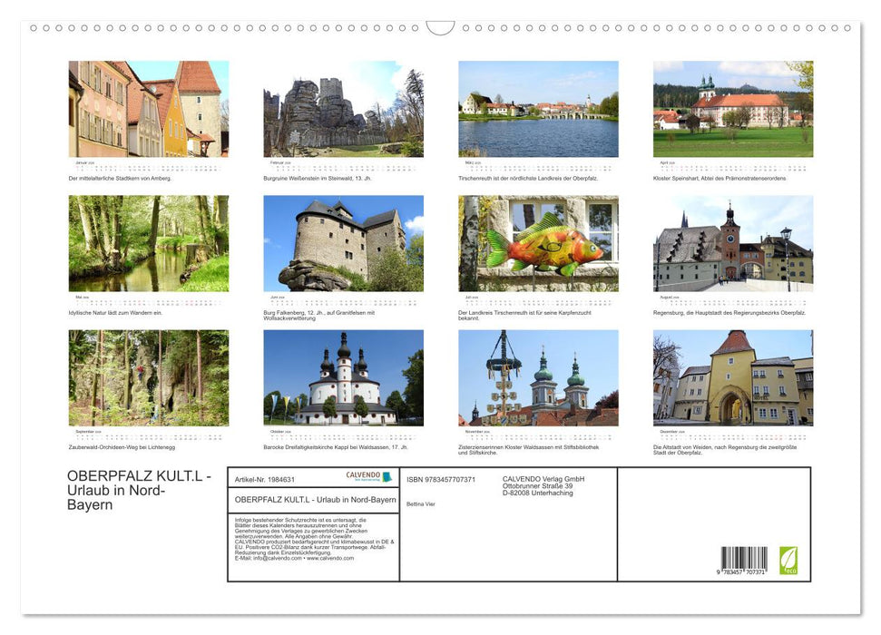 OBERPFALZ KULT.L - Urlaub in Nord-Bayern (CALVENDO Wandkalender 2026)