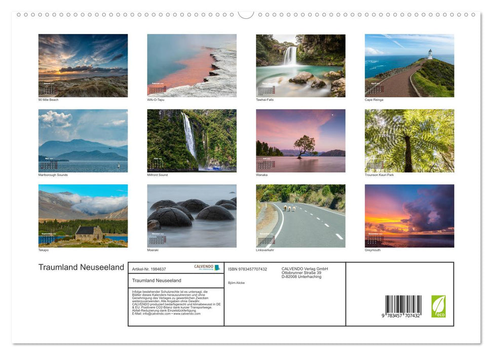 Traumland Neuseeland (CALVENDO Premium Wandkalender 2026)