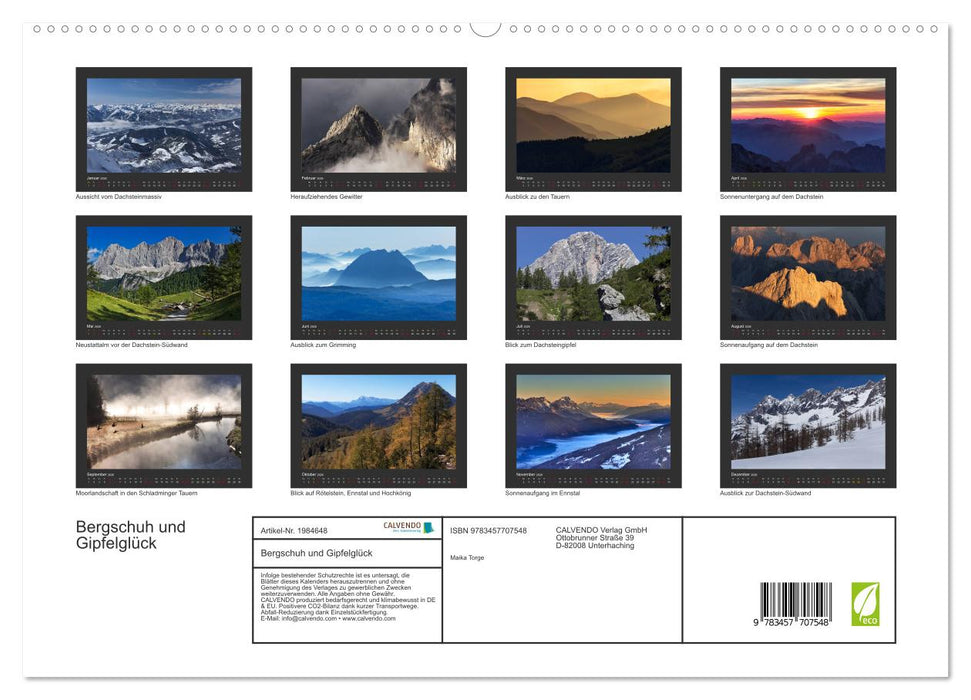 Bergschuh und Gipfelglück (CALVENDO Premium Wandkalender 2026)