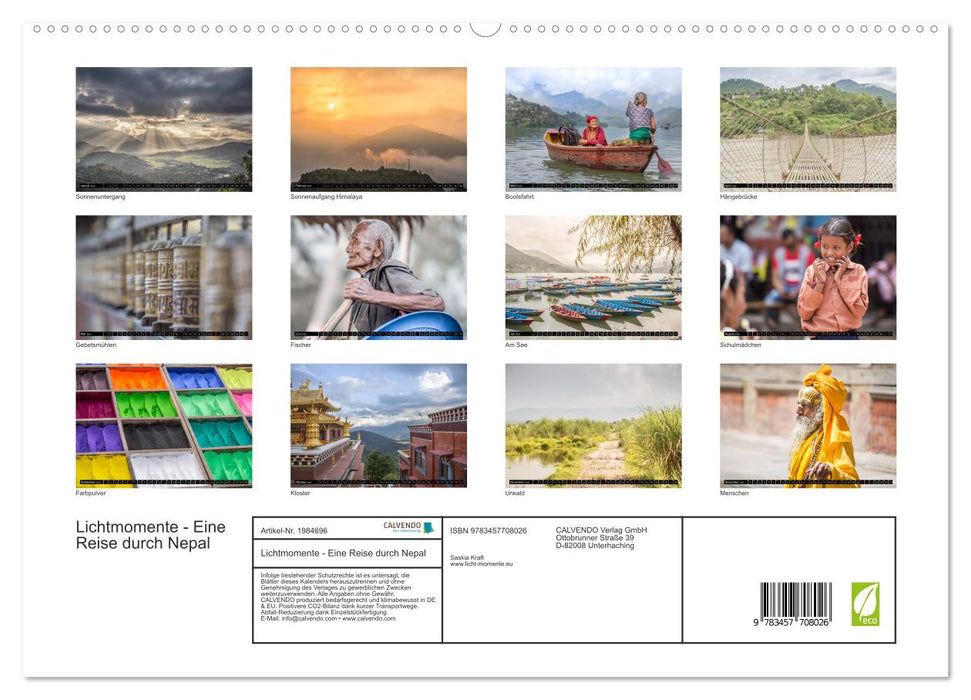 Lichtmomente - Eine Reise durch Nepal (CALVENDO Premium Wandkalender 2026)