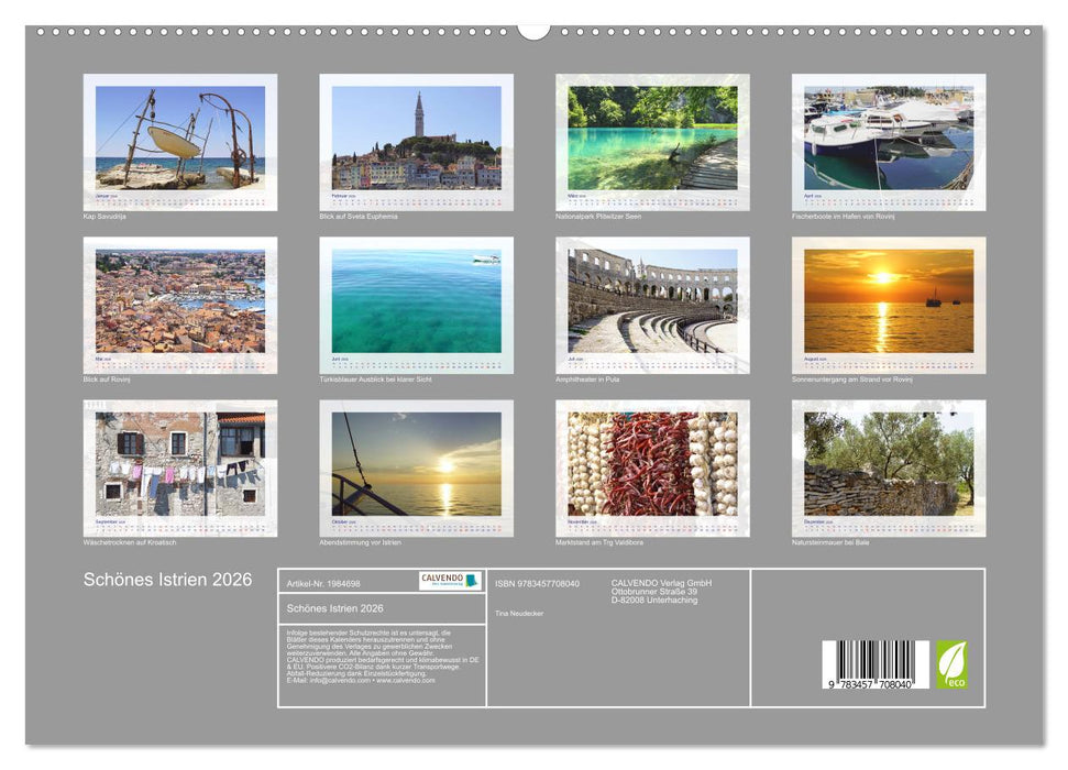 Schönes Istrien 2026 (CALVENDO Premium Wandkalender 2026)