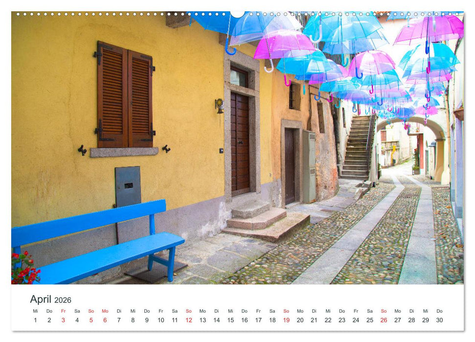 Mediterraneo - Lago di Como, Lago Maggiore, Lago d'Orta (CALVENDO Premium Wandkalender 2026)