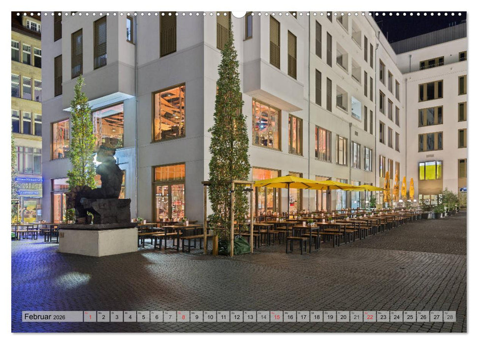 Leipzig - Fotografiert bei Nacht von Michael Allmaier (CALVENDO Premium Wandkalender 2026)