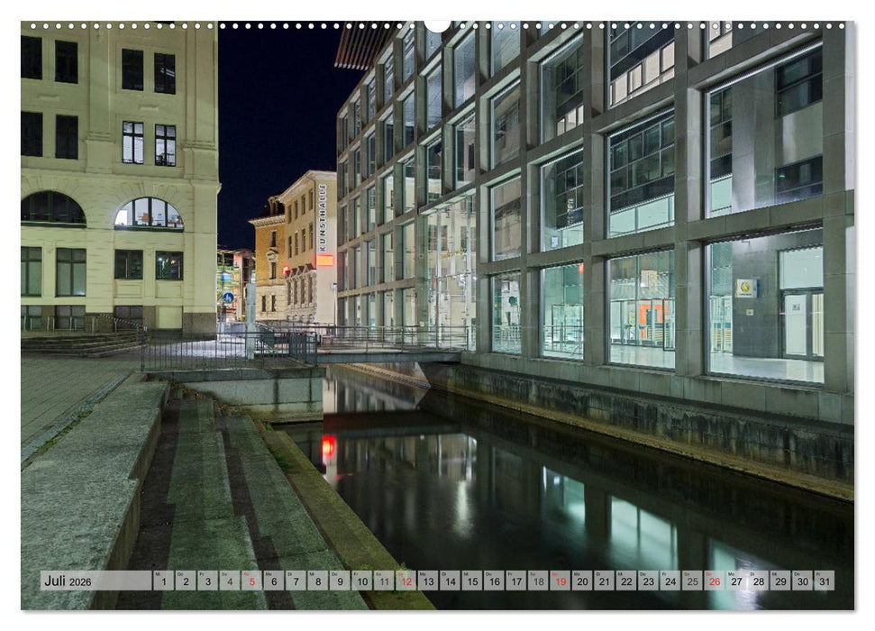 Leipzig - Fotografiert bei Nacht von Michael Allmaier (CALVENDO Premium Wandkalender 2026)