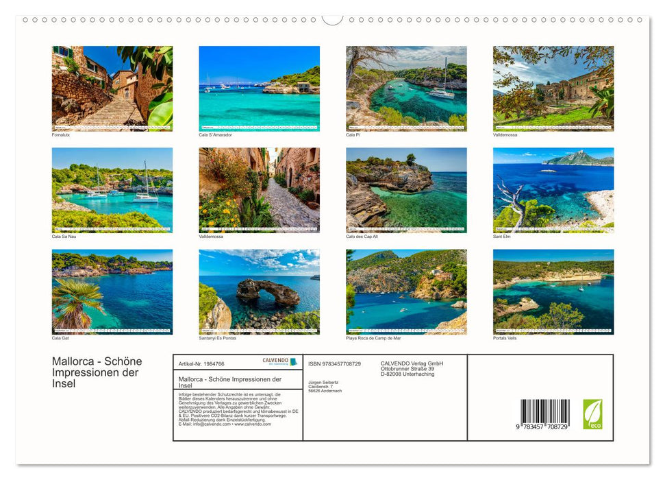 Mallorca - Schöne Impressionen der Insel (CALVENDO Premium Wandkalender 2026)