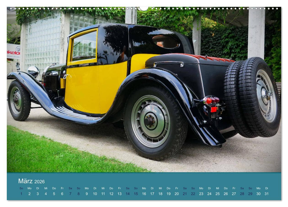 Bugatti - fahrende Kunstwerke (CALVENDO Wandkalender 2026)