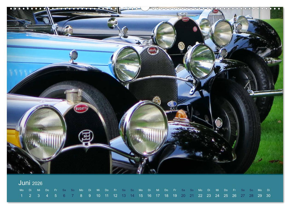 Bugatti - fahrende Kunstwerke (CALVENDO Wandkalender 2026)