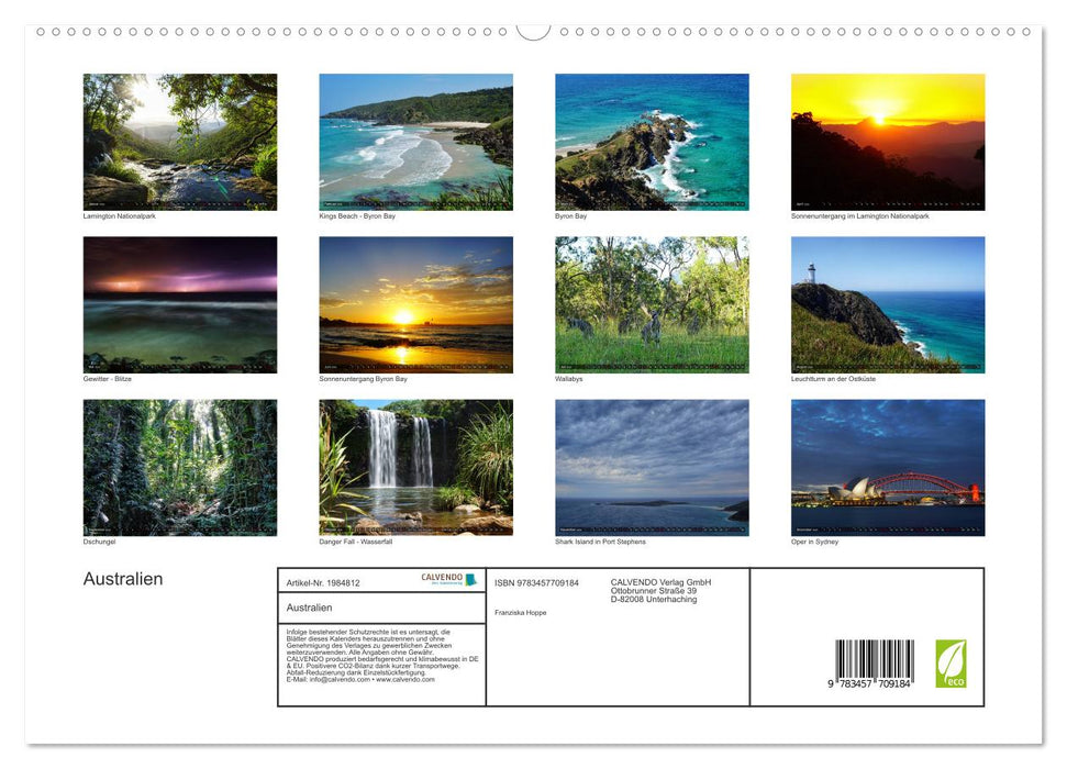 Australien (CALVENDO Premium Wandkalender 2026)