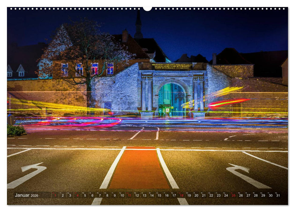 Osnabrück für Nachtschwärmer (CALVENDO Premium Wandkalender 2026)