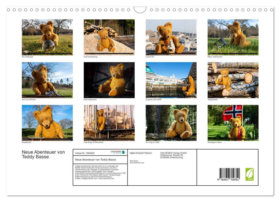 Neue Abenteuer von Teddy Basse (CALVENDO Wandkalender 2026)