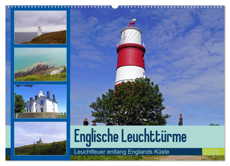 Englische Leuchttürme - Leuchtfeuer entlang Englands Küste (CALVENDO Wandkalender 2026)