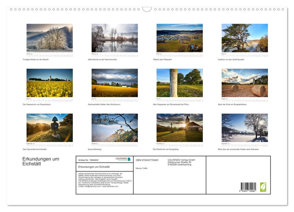 Erkundungen um Eichstätt (CALVENDO Wandkalender 2026)