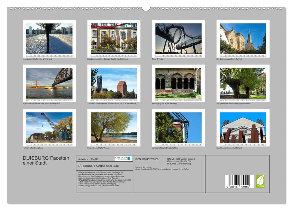 DUISBURG Facetten einer Stadt (CALVENDO Premium Wandkalender 2026)