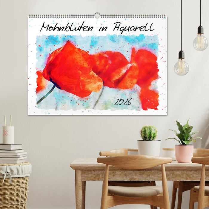 Mohnblüten in Aquarell (CALVENDO Wandkalender 2026)