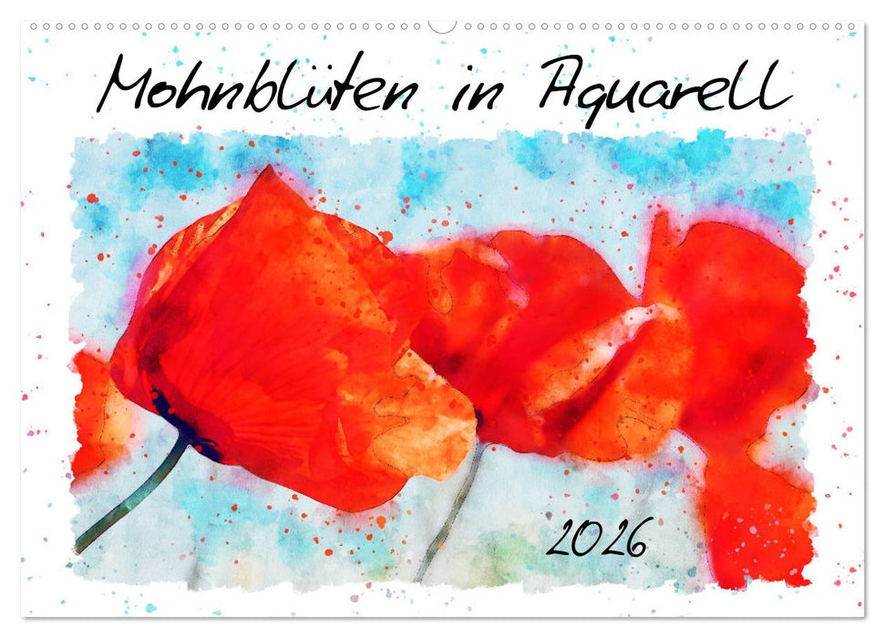 Mohnblüten in Aquarell (CALVENDO Wandkalender 2026)