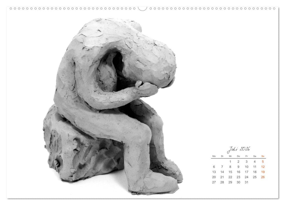 Gefühle in Ton geformt - Intuitives plastisches Gestalten mit Tonerde (CALVENDO Premium Wandkalender 2026)