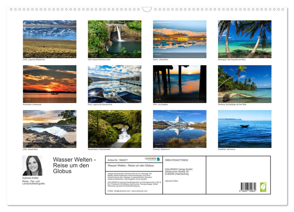 Wasser Welten - Reise um den Globus (CALVENDO Wandkalender 2026)