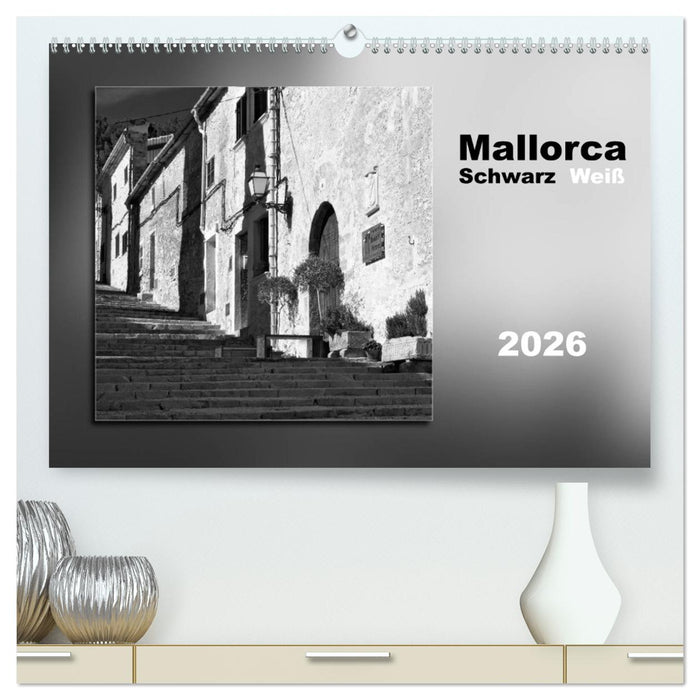 Mallorca Schwarz Weiß (CALVENDO Premium Wandkalender 2026)