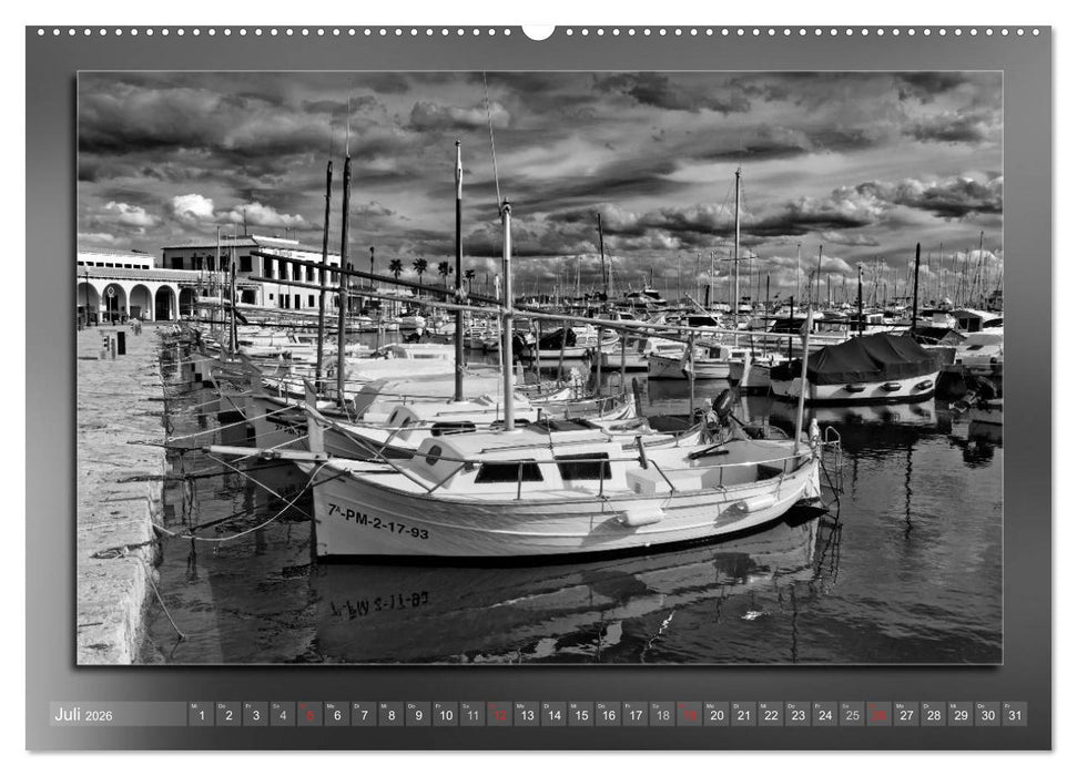 Mallorca Schwarz Weiß (CALVENDO Premium Wandkalender 2026)