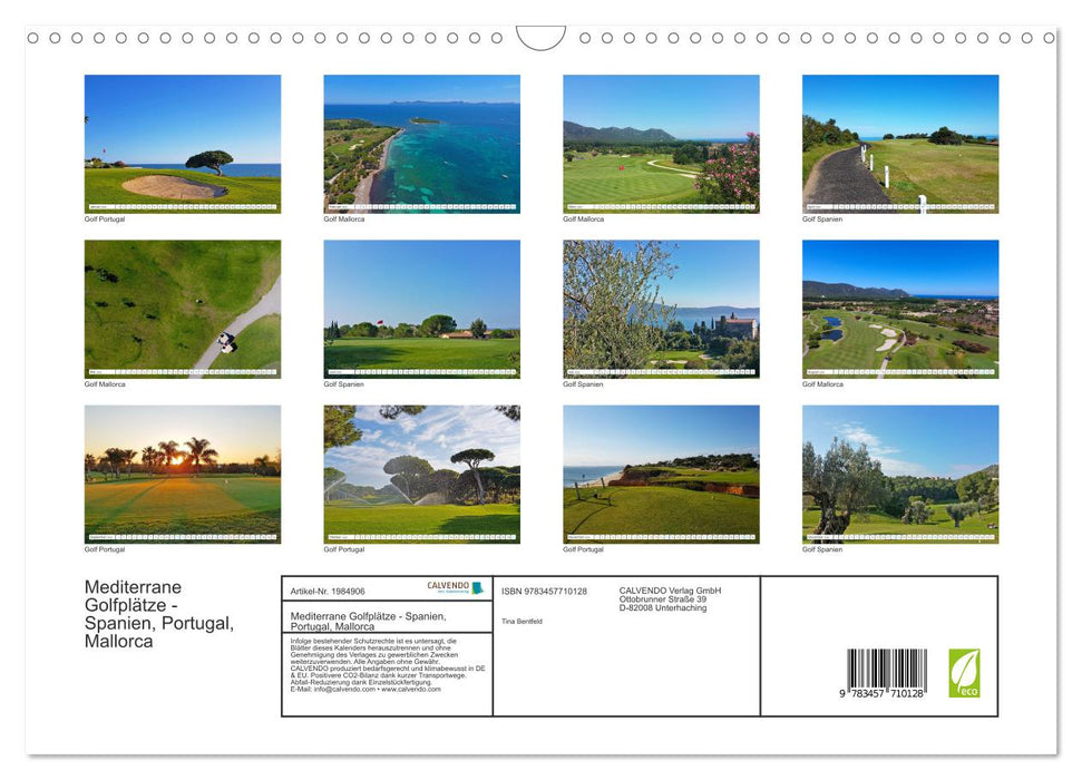 Mediterrane Golfplätze - Spanien, Portugal, Mallorca (CALVENDO Wandkalender 2026)
