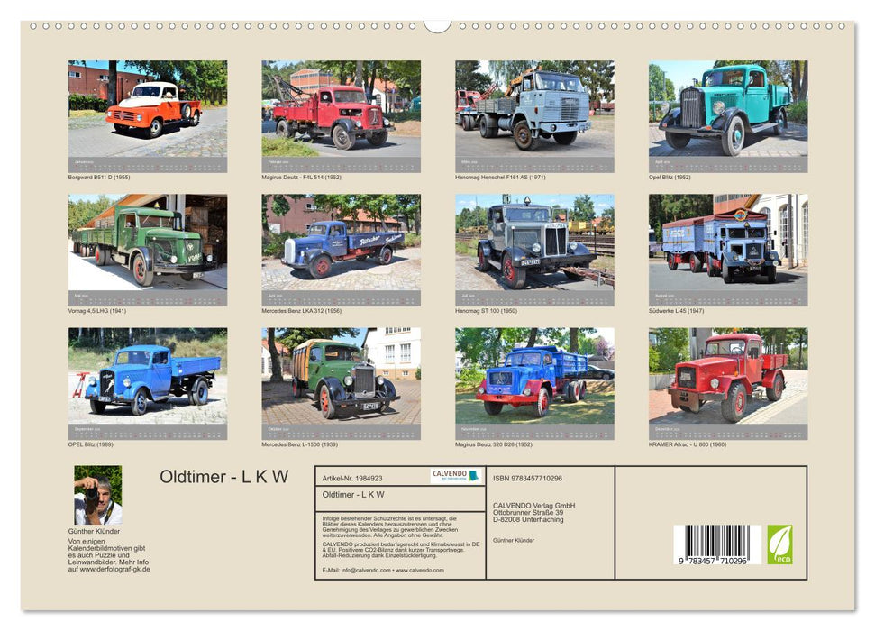 Oldtimer - L K W (CALVENDO Premium Wandkalender 2026)