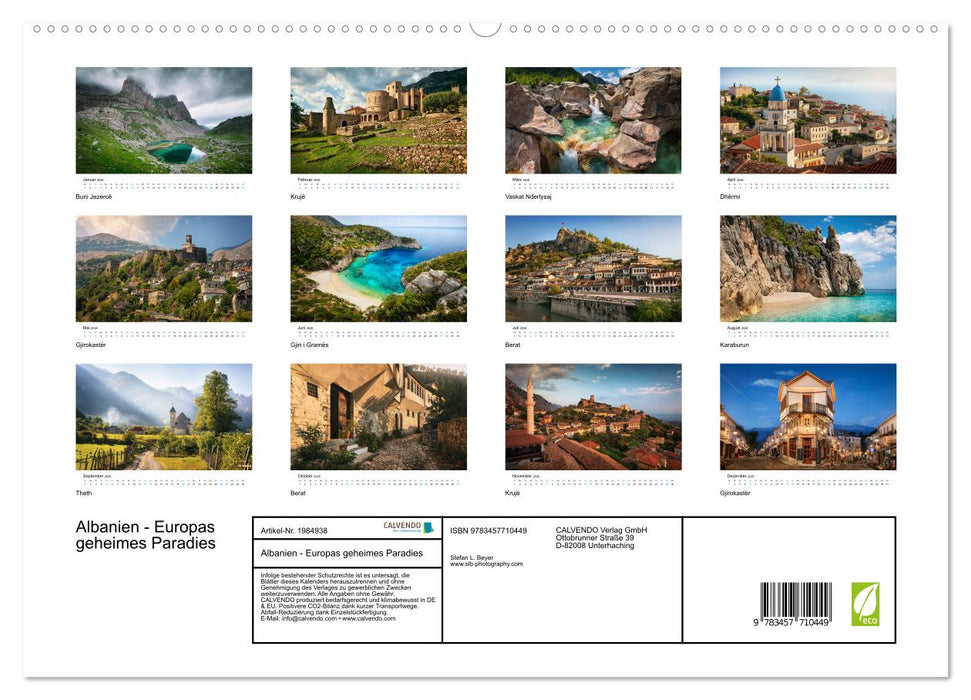 Albanien - Europas geheimes Paradies (CALVENDO Premium Wandkalender 2026)