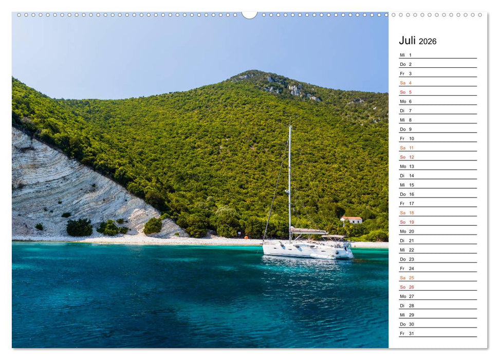 Griechische Inseln im Ionischen Meer (CALVENDO Premium Wandkalender 2026)