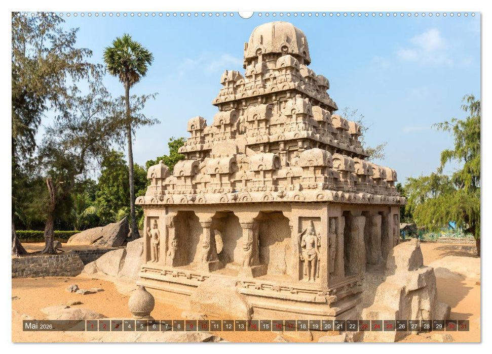 Indien - Mahabalipuram (CALVENDO Premium Wandkalender 2026)