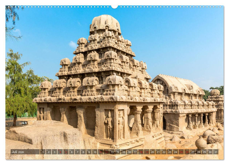 Indien - Mahabalipuram (CALVENDO Premium Wandkalender 2026)