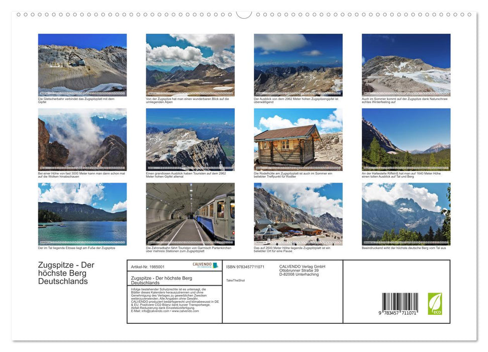 Zugspitze - Der höchste Berg Deutschlands (CALVENDO Premium Wandkalender 2026)