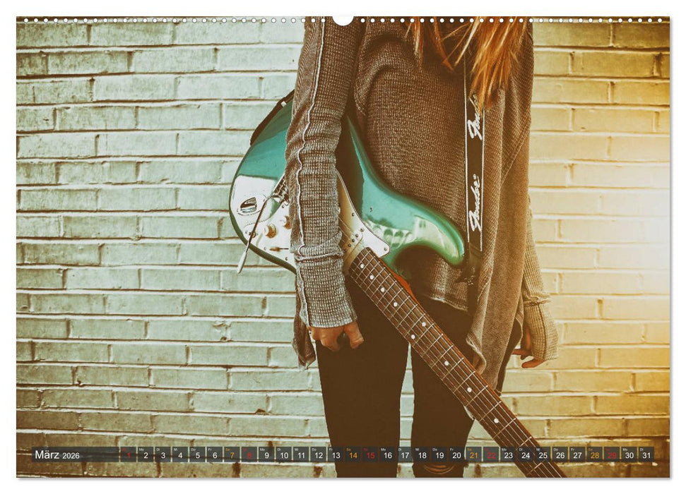 Gitarre - Freiheit Träume (CALVENDO Premium Wandkalender 2026)