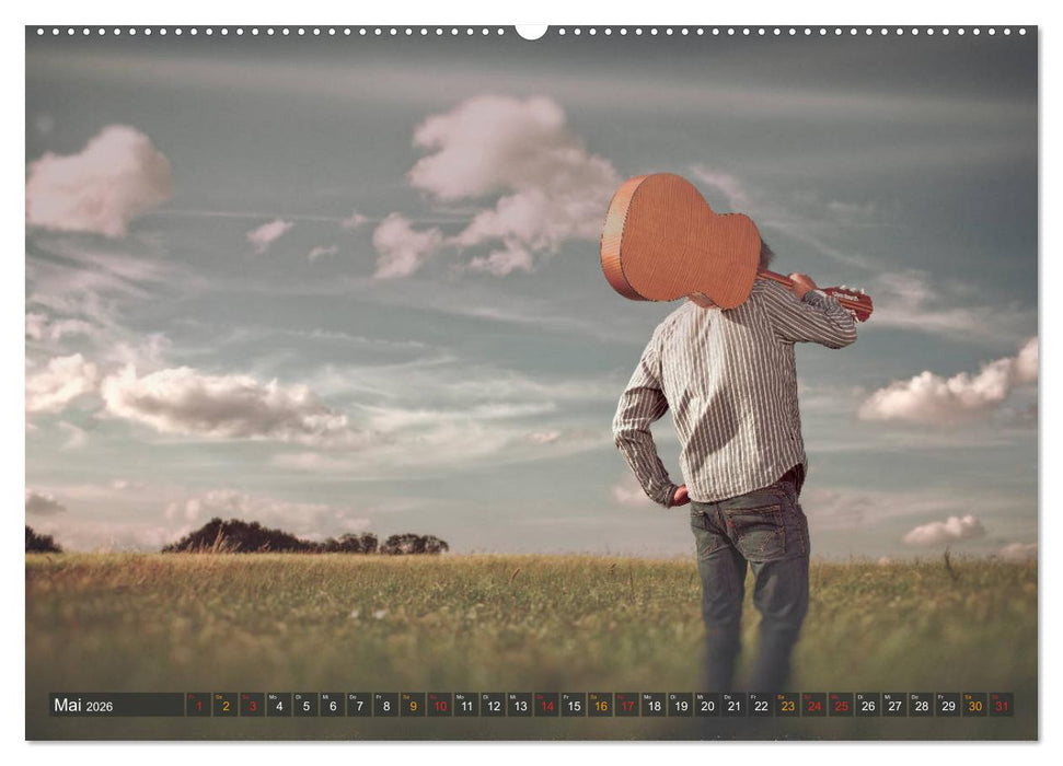 Gitarre - Freiheit Träume (CALVENDO Premium Wandkalender 2026)