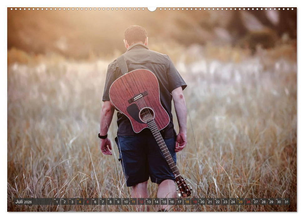 Gitarre - Freiheit Träume (CALVENDO Premium Wandkalender 2026)