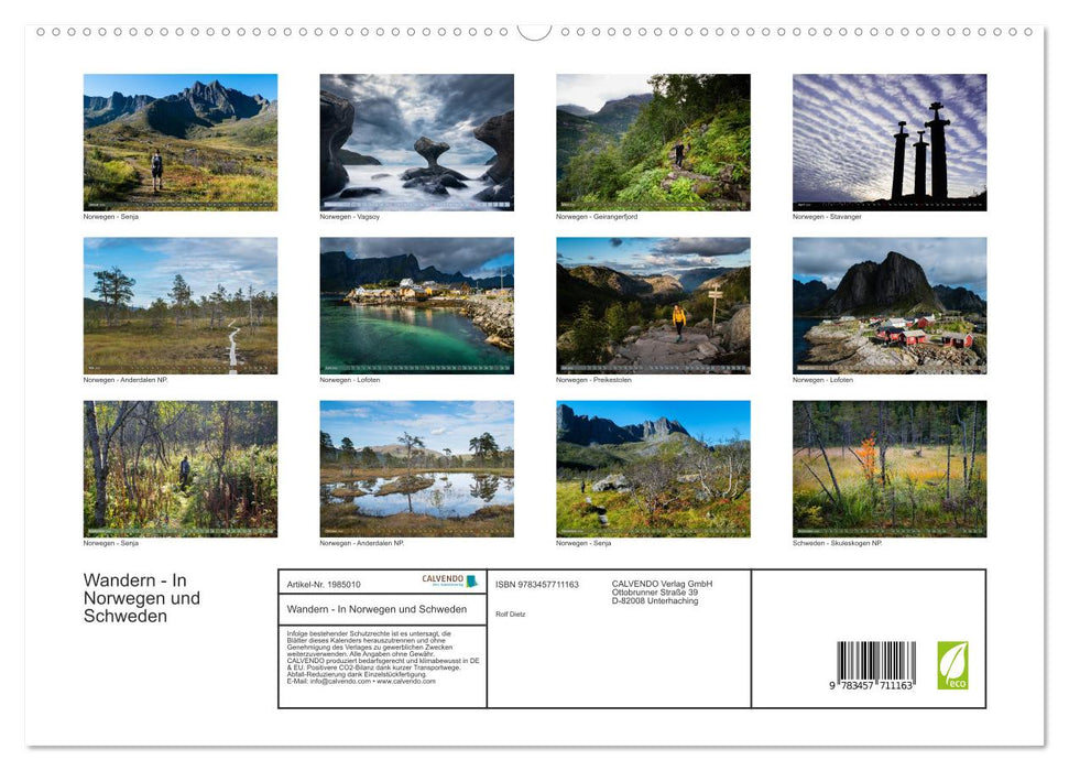 Wandern - In Norwegen und Schweden (CALVENDO Premium Wandkalender 2026)